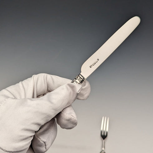 約 1829 年英國古董純銀甜點餐具一對 Aaron Hadfield